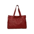 thumbnail image 7 of Large Capacity Red Tote Bag - Leather Work Bag for Women, Spacious Commuter Bag for Office & Daily Use, Stylish Shoulder Bag with Exterior Pocket, Durable Fashion Handbag, 7 of 7