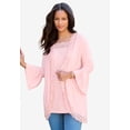 thumbnail image 2 of Roaman's Women's Plus Size Lace-Detailed Cardigan And Tank Set, 2 of 3