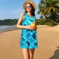 thumbnail image 3 of Balery World Turtle Day Vestidos de verano para mujer con estampado: vestido holgado sin mangas, vestido playero informal y cómodo para días calurosos., 3 of 7