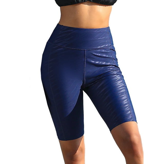 Charmo Womens Tummy Control Swim Bottoms Dot High Waisted Board Shorts Built-in Liner