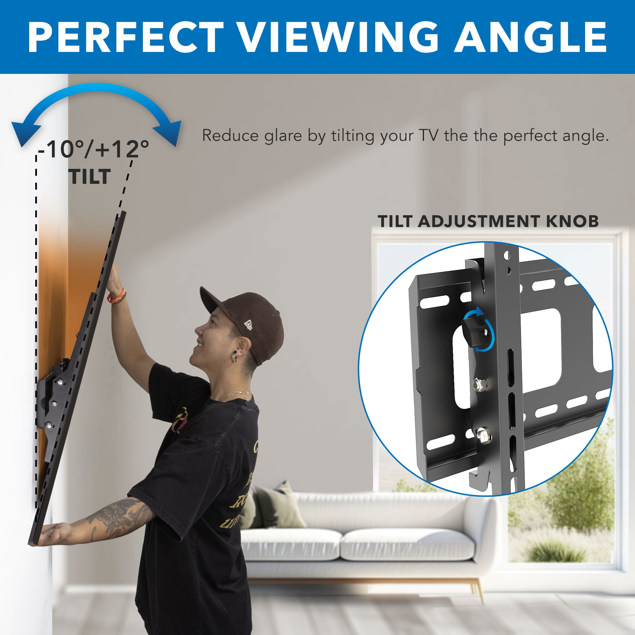 Heavy-Duty Tilt TV Wall Mount
