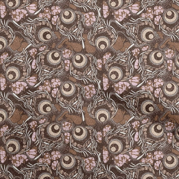 oneOone Cotton Poplin Brown Fabric African Sewing Craft Projects Fabric Prints By Yard 56 Inch Wide