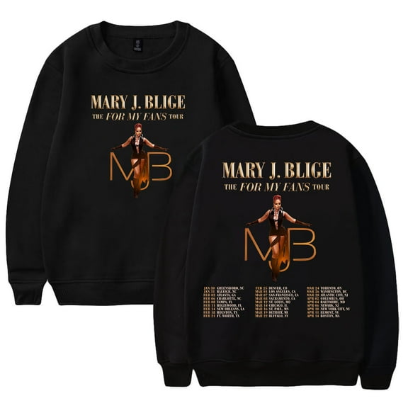 Mary J. Blige The For My Fans Tour 2025 Merch Crewneck Long Sleeve Streetwear Men Women Sweatshirt