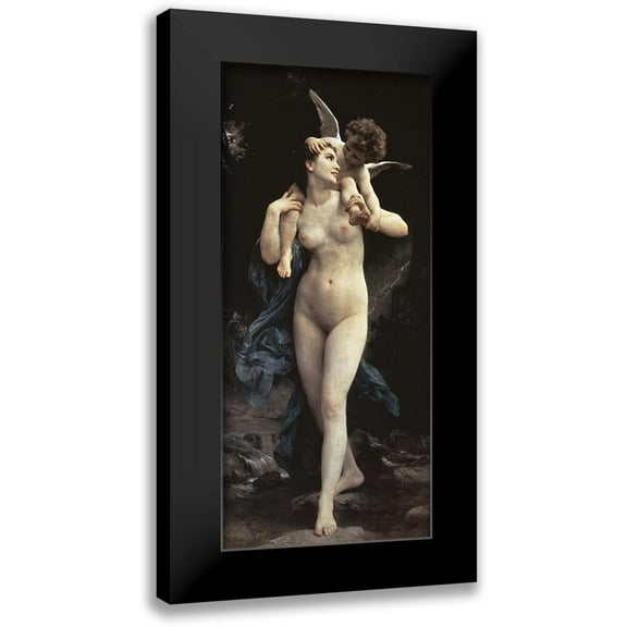 Bouguereau, William-Adolphe 8x14 Black Modern Framed Museum Art Print Titled - Youthfulness of Love