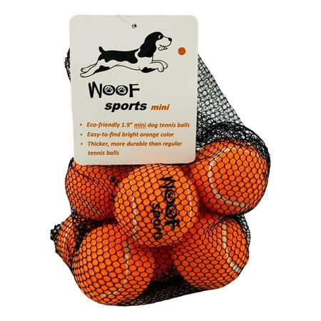 Woof Sports Small Tennis Balls for Dogs (1.9 ) - 12 Orange Durable and Easy to Find Mini Tennis Balls for Small Dogs and Puppies. Includes Carrying Bag. C74