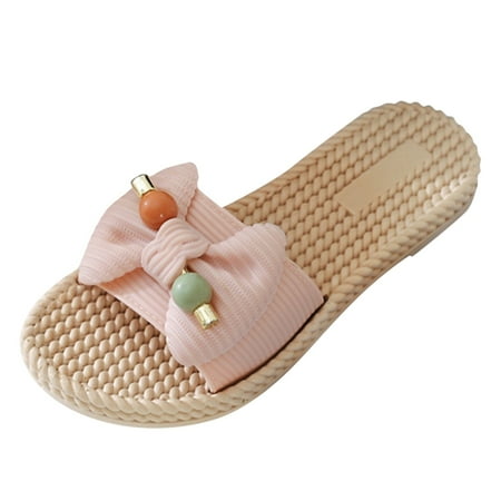 

Womens Shoes Flat Bottom Slippers One Word Slippers Soft Bottom Beach Shoes