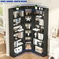thumbnail image 4 of 71" Tall Corner Bookcase, Modern L-Shape Bookshelf with 18 Cube, Triple Wide Bookcase Display Display Shelf for Living Room, Home Office, Black, 4 of 10