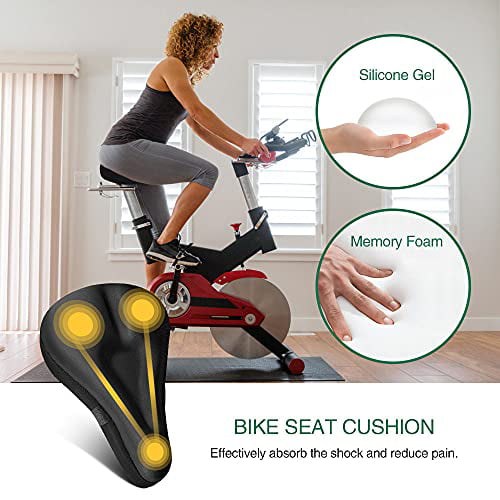 Extra Soft Narrow Bike Seat Cushion with Water&Dust Resistant Cover Reflective Band Bandanas for Cycling Timebox Bike Seat Cover Cushion Memory Foam Gel Bike Saddle Cushion