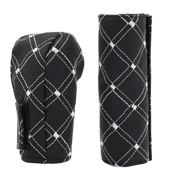 fastboy 2pcs/set PU Leather Car Hand Brake Gear Shift Cover Handbrake Grips Case Manual Gear Head Shift Knob Shell