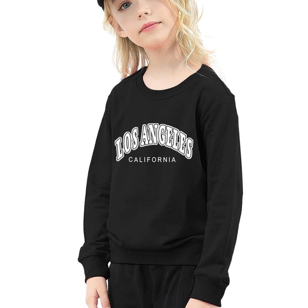 Gibobby Blusas De Manga Larga Para Niños Sudaderas de tamaño con estampado de para niños y niñas, cuello redondo, manga larga, informal, holgado, Tops(Negro, 4-5 Años)