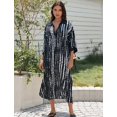 thumbnail image 4 of Edolynsa Printed Shirt Dress for Women Half Sleeve Beach Tunic Casual Summer Outfit Oversize Bikini Cover-up Collar Long Tops, 4 of 8
