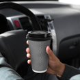 thumbnail image 2 of BYSNOW 100 Pack 16 oz Coffee Cups with Lids, Disposable Insulated Hot Cups To Go Paper Coffee Cups, Corrugated Ripple Wall Cup for Hot Drink, Office,, 2 of 6