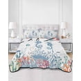 thumbnail image 3 of Coastal Seahorse Twin XL Size Down Alternative Comforter, Lightweight Comforter Quilt Bedding Set with Pillow Shams Summer Beach Nautical Ocean Coral All Seasons Bed Comforter Duvet Insert 68"x98", 3 of 7
