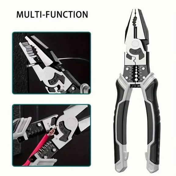 Multifunctional Pliers, 6 in 1 Wire Cutters With Cutting, Crimping, Twisting & Unscrewing Functions, Chrome Vanadium Steel Industrial Grade Multifunctional Precision Pliers, Hand Tools for Worker.