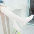 thumbnail image 5 of Girls Winter Cozy Cable Knit Long Socks Over The Knee High Boot Socks Warmers Stretchy Socks White 3 years, 5 of 5