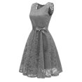 thumbnail image 2 of SWSMCLT Women's Lace Dress Semi Formal Cocktail Sleeveless Dresses V Neck Evening Gown Grey 12-14, 2 of 3