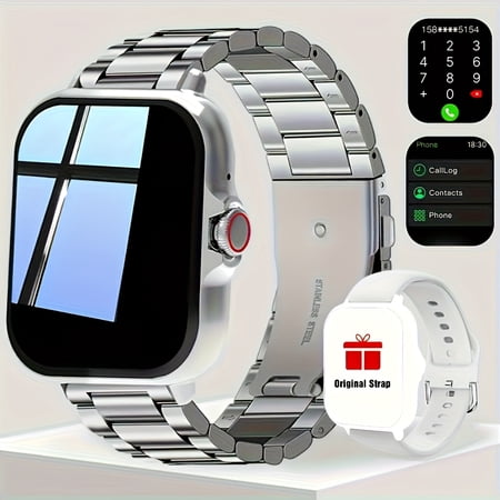 Smart Watch for Men & Women: Answer Calls, 100+ Sports Modes, Fitness Tracker, Health Monitor, Compatible with Android iPhone, Premium Unisex Design with Earbuds