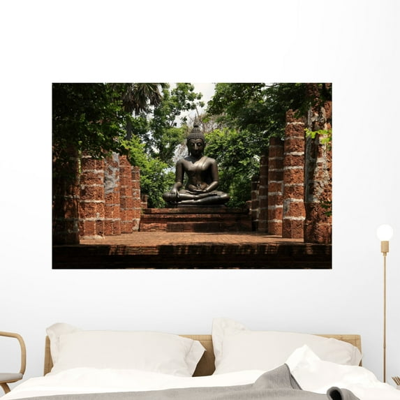 Buddha Thailand Wall Mural by Wallmonkeys Peel and Stick Graphic (48 in W x 32 in H) WM43850