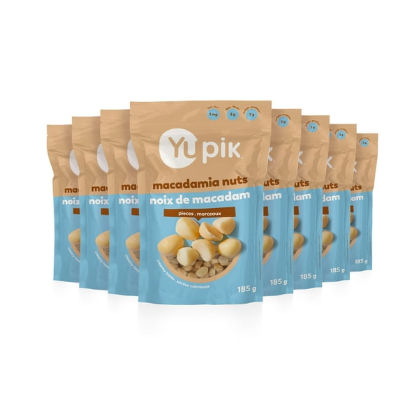 Yupik Macadamia Nuts, Large Pieces, Gluten-Free, Kosher, High-Quality, Raw, Shelled, Unsalted, Healthy Snacks, Creamy Taste, 8 Count, 185 g