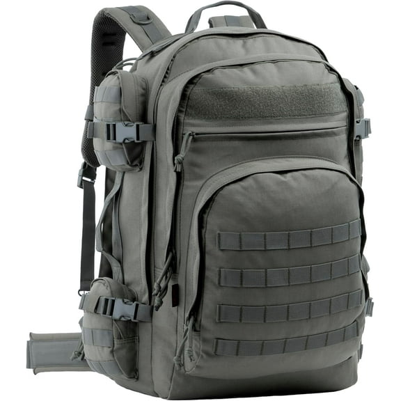 Large Tactical Backpack Bag with Stowable Shoulder Straps for Hiking, Camping, Traveling, Bug-Out 58L