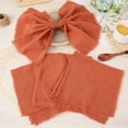 thumbnail image 3 of 4Pcs Orange Cotton Napkin Rustic Cloth Napkins Bulk 16.54" x 16.54" Boho Washable Spring Table Handmade Decorative Linen Dinner Napkin with Fringe for Easter Wedding Thanksgiving Party colorful, 3 of 9