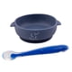 thumbnail image 4 of Set de Tazones y Cucharas PAPU BABY Blanco Mármol Azul Marino de Silicón Grado Alimenticio con Succi, 4 of 5