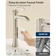 thumbnail image 3 of Brass Vessel Sink Faucet Brushed Nickel, Waterfall Bathroom Sink Faucet 1 Hole, Single Handle Bathroom Faucet, Tall Faucet for Bathroom Sink with Pop-Up Drain & Water Hoses for Save Water, 3 of 8