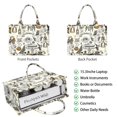 thumbnail image 2 of Large Capacity Tote Bag,Beige Halloween Skull Pumpkin Pattern Handbag Fashion Luxury Tote Bag,15.7"x13"x 5.1" Inches,Laptop Compatible, 2 of 6