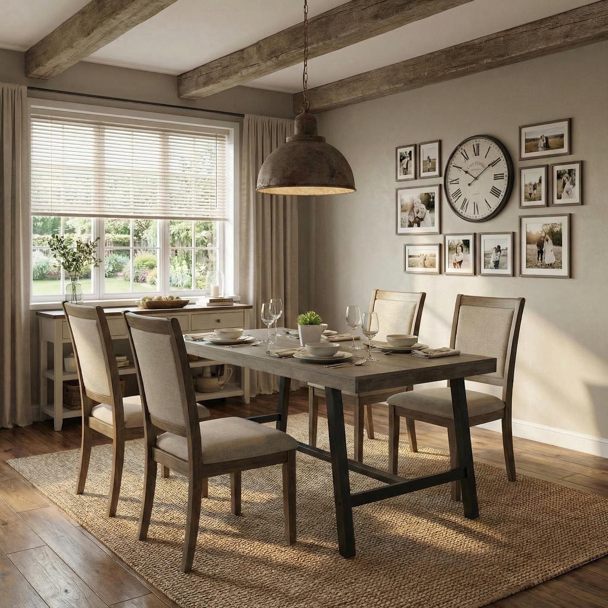 Industrial Dining Table for 6-8 People, 70.87" Long Wooden Kitchen Table with Sturdy Metal Frame & Black Finish, Seats 6 Rectangular Counter for Dinner, Kitchen, Dining Room