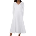 thumbnail image 2 of Blmnix Going Out Womens Dresses White Moo Moo Modest Long Flowy Long Sleeve Shift Girls Dresses Tea Party, 2 of 5