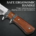 thumbnail image 3 of Fixed Blade Hunting Knife, Plys Full Tang Outdoor Survival Knife with Nylon Sheath, Wooden Handle Camping Knife, Hunting Essentials Gear, #WTZG245, 3 of 7