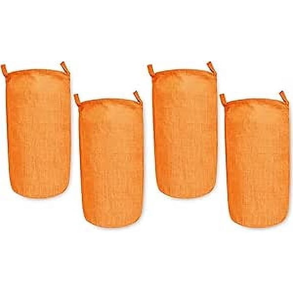 JUCOBEE 4-Pack Orange Jute Storage Hampers – 15.75″ x 22.04″ x 9.84″ Laundry Baskets with Handles, Decorative Woven Storage Baskets for Living Room, Bedroom, Toys & Home Use