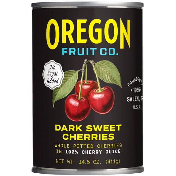 Oregon Fruit Co. Dark Sweet Cherries in 100% Cherry Juice, No Sugar Added, 14.5 oz
