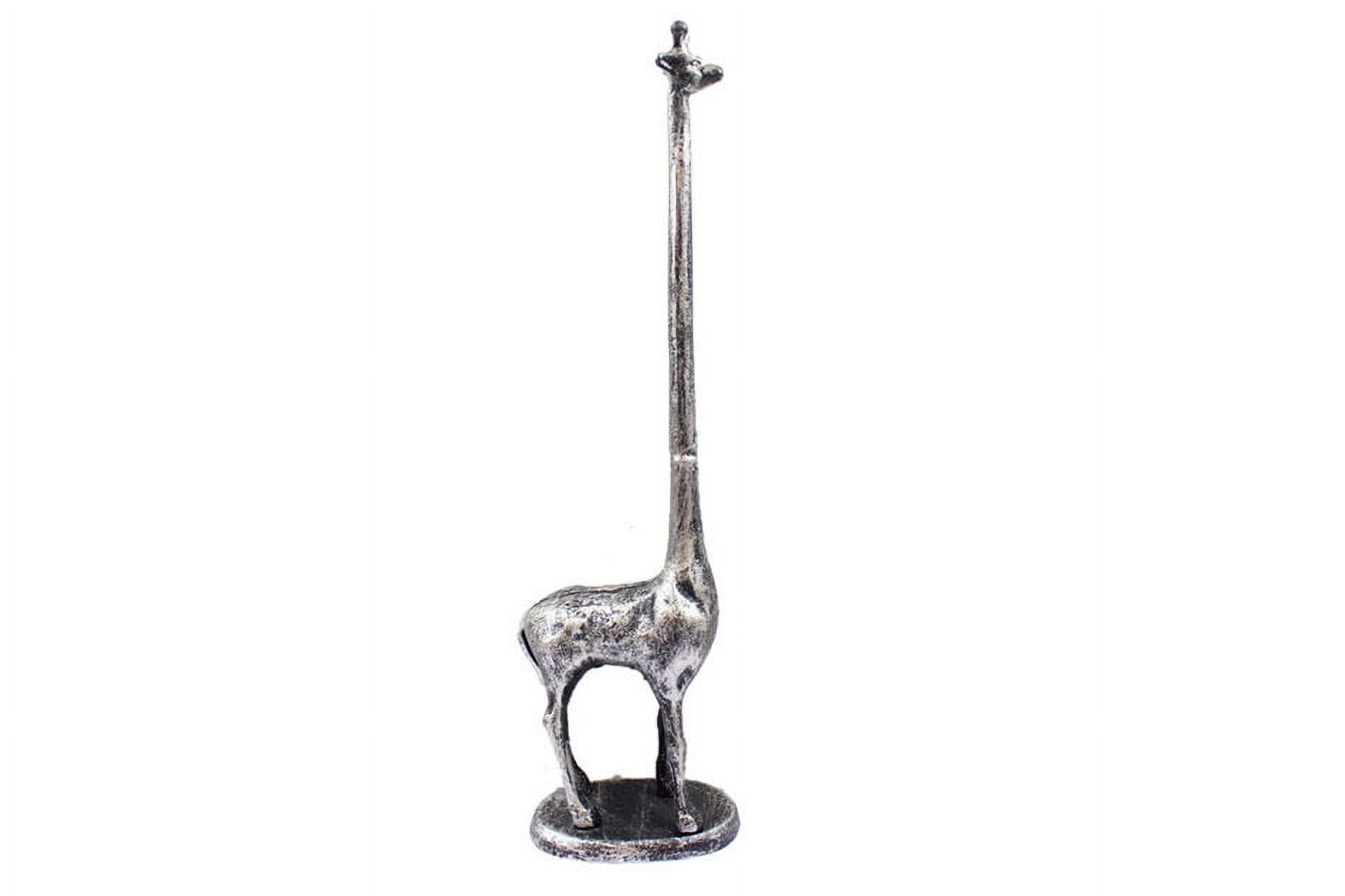 Rustic Silver Cast Iron Giraffe Paper Towel Holder 19" - Cast Iron Decor - Deco