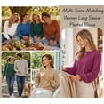 thumbnail image 6 of UVN Plus Size Tops for Women Pleated Long Sleeve Shirts Dressy Casual Crewneck Fall Blouses, 6 of 8