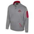 thumbnail image 2 of Men's Colosseum Gray Ohio State Buckeyes Mainframe Quarter-Zip Fleece Jacket, 2 of 3