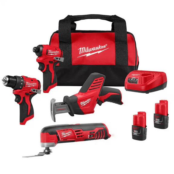 Milwaukee Tool M12 Subcompact Brushless 4-Tool Combo Kit