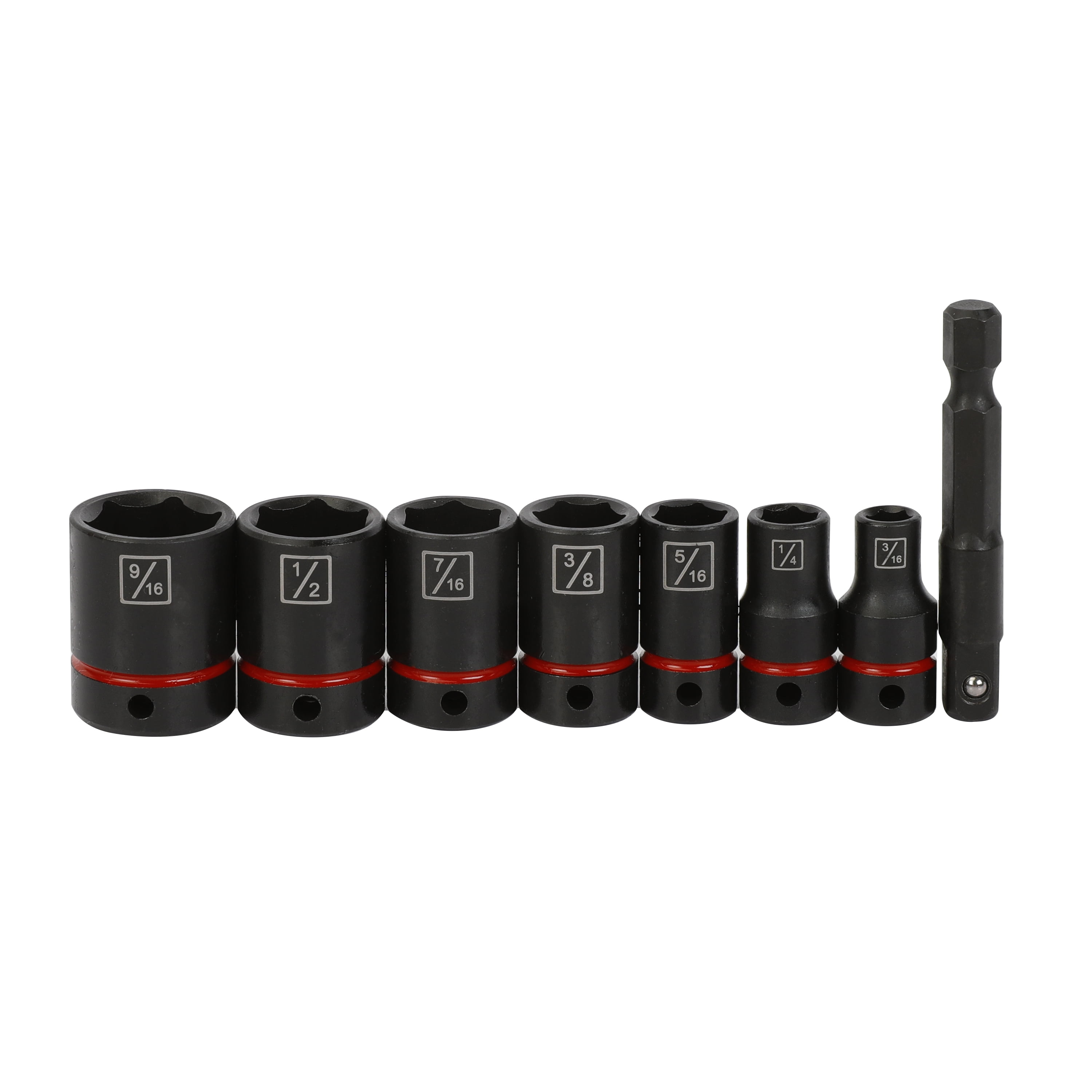 Hyper Tough 9-Piece 1/4-inch Impact Socket Set SAE