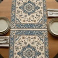 thumbnail image 5 of Southwestern Boho Blue 90 Inch Table Runner, Ethnic Geometric Rustic Farmhouse Dresser Scarf Cotton & Linen Tablerunner for Dining/Kitchen Island/Holiday Party Décor 13" x 90", 5 of 9