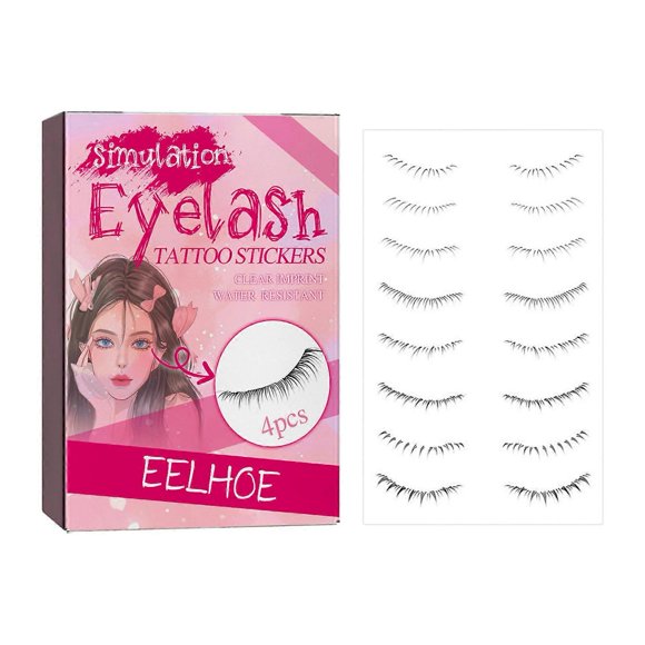4 Pairs Natural Curly Fake Eyelashes Comfortable Easy-wear Soft Eyelashes for Women Girls