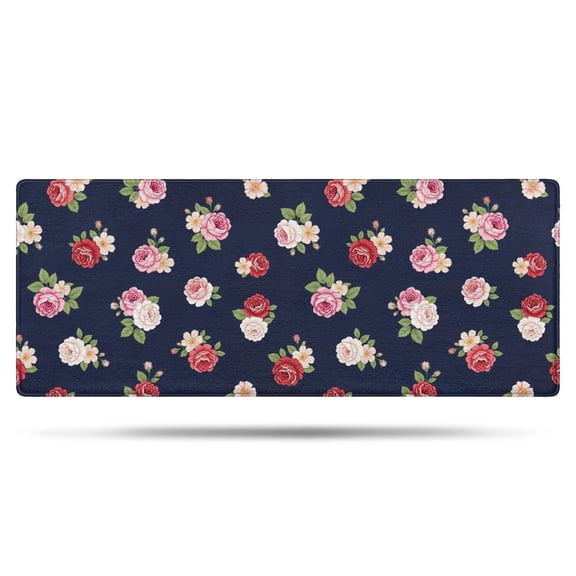 Pioneer Flower Floral Print Pattern Bathroom Rugs Mat, Non Slip Microfiber Bathroom Rug with Rubber Backing, Soft Mats for Bathroom Floor Tub Shower, 24"x60"