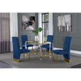 thumbnail image 2 of 5pc. 68" x 40" Glass Dining Set with 4 Chairs and Gold Stainless Steel, 2 of 4