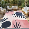 thumbnail image 3 of Fsddascl Pink Abstract Art Outdoor Rug for Patio/Deck/Porch, Non-Slip Large Area Rug 5 x 8 Ft, Modern Geometric Navy Blue Art Indoor Outdoor Rugs Washable Area Rugs, Reversible Camping Rug Carpet, 3 of 5