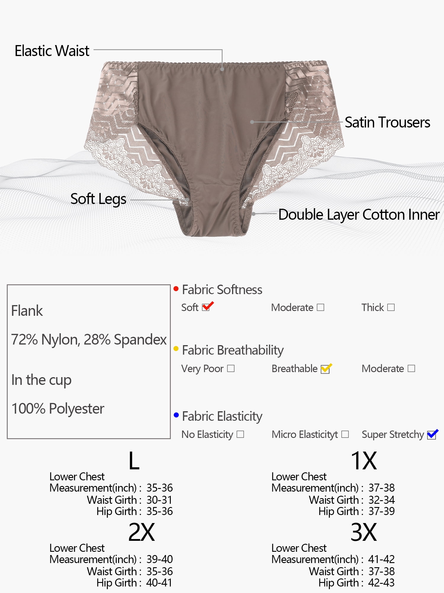 US Size 2-30 / S-8XL Strap Elastic Harness Bra Knickers Open Crotch  Stimilation Underwear Fun Products BBW Plus Size 
