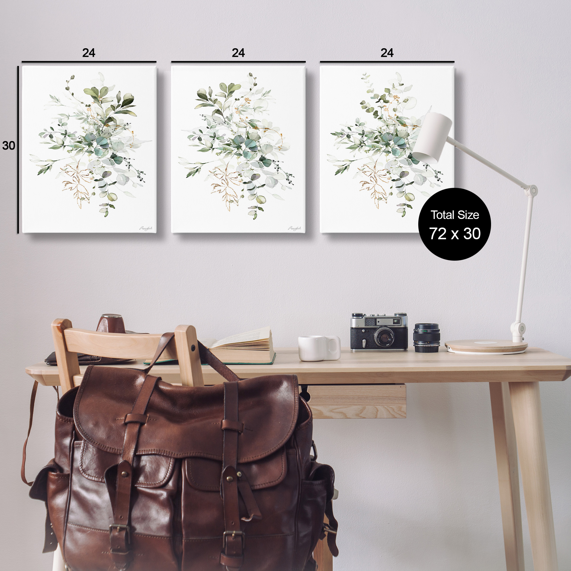 Stupell Industries Herbal Botanicals Pattern Botanical & Floral Painting Gallery Wrapped Canvas Art Print Wall Art, 24 x 30, Set of 3