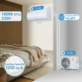 thumbnail image 7 of 21 Seer2 Split Air Conditioner, 18,000 Btus Mini Split Ac/Heating System, Inverter Ductless Air Conditioner w/Alexa, Heat Pump & Installation Kit, Wall Mounted Ac Unit Cools Room Up to 1250 Sq.Ft,, 7 of 7