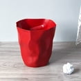 thumbnail image 2 of Alvena Rugate Design Plastic Trash Can, Red, 2 of 4