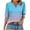 Sky Blue, variant on RongHuan 3/4 Sleeve Blouses for Women Gradient Color T-Shirt Casual Dressy V Neck Shirt Going Out Spring Summer Tees