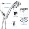 thumbnail image 5 of HOPOPRO Shower Head with Handheld 6 Setting Sprayer High Pressure Showerhead with Hose, Chrome with Water Saving, 5 of 7
