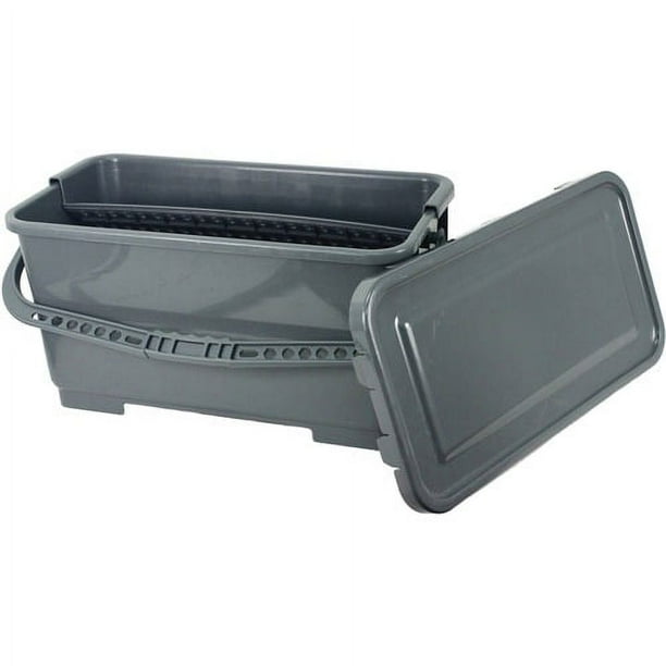 Genuine Joe Microfiber Mop Charging Bucket - 6 gal - Graduated, Sealable Lid - 10.3